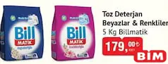 BİLLMATİK TOZ DETERJAN BEYAZLAR & RENKLİLER 5 KG